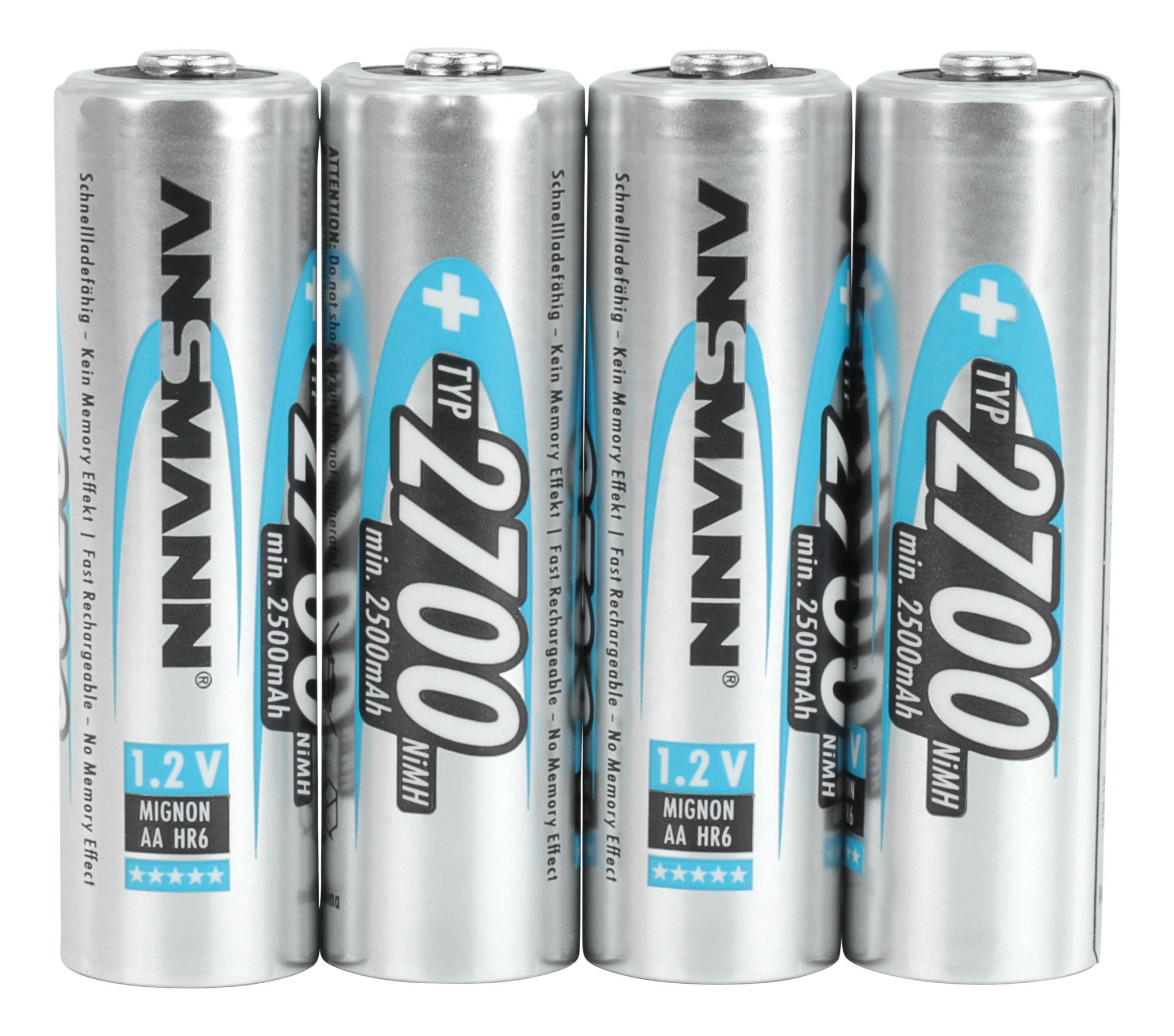 NiMH Akku Mignon AA Typ 2700 - Akku NiMH, AA, 1.2V, 2500 mAh