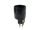 Reiseadapter NO BLOCK - Eingang: Schuko Typ F | Ausgang: Schweiz T12, 10A Sicherung, schwarz, VPE10