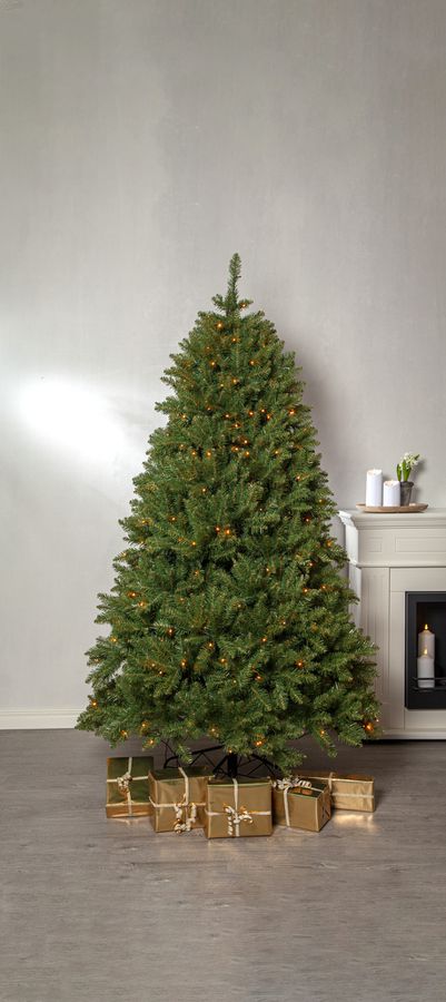 Künstlicher Weihnachtsbaum Narvik - grün, 300 Lämpchen, 210cm Höhe