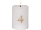 LED Pillar Kerze 4 pack Flamme Advent - Indoor, Weiss, 12.50 cm Höhe, Timerfunktion