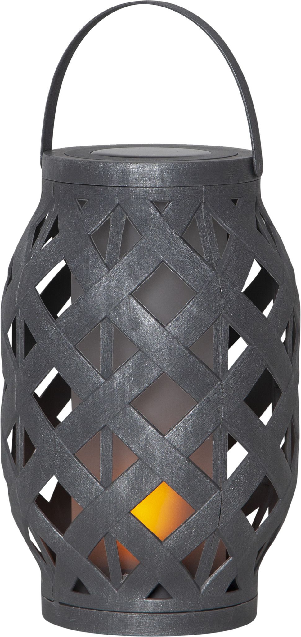 Solar Decoration Flame - Grau, Lichtfarbe Gelb