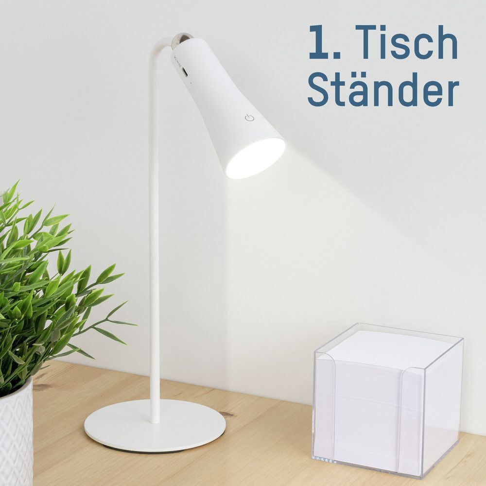Akku Tischleuchte Touch-Light 3in1 - 2W, 150lm, Kaltweiss