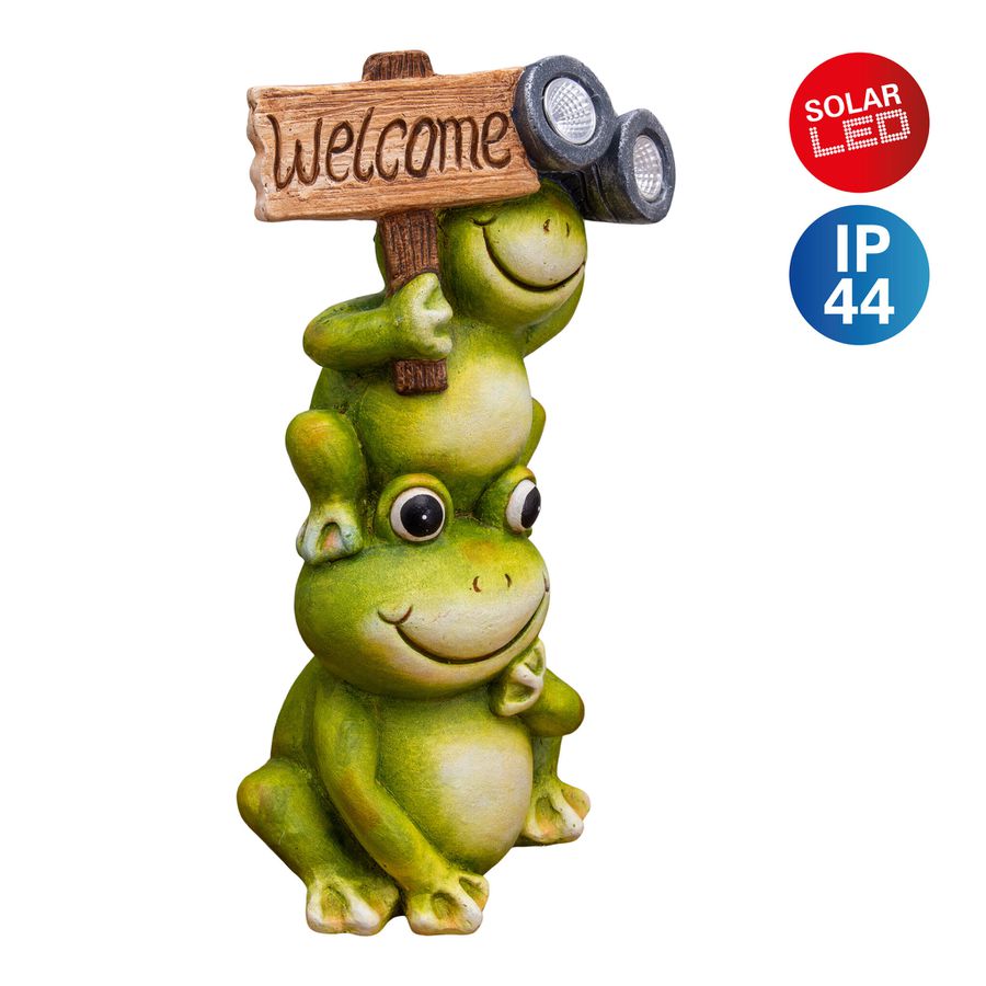 LED Solarleuchte FROSCH H: 45 cm - IP44, 0.06W, Warmweiss