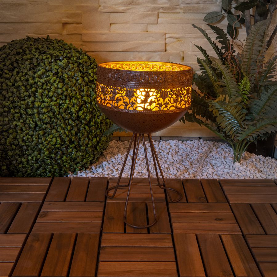 LED Deko-Solarleuchte mit Standfuß h: 34,5cm - LED Deko-Solarleuchte mit Standfuß h: 34,5cm