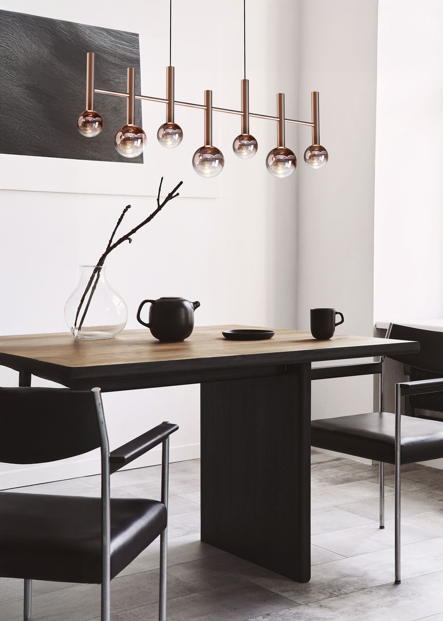 7er LED Pendelleuchte  SINGAPUR  L: 98cm kupfer - IP20, LED-Modul, Kupfer