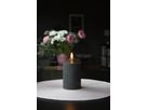LED Pillar Kerze Flamme - Indoor, Schwarz, 15cm, Timerfunktion