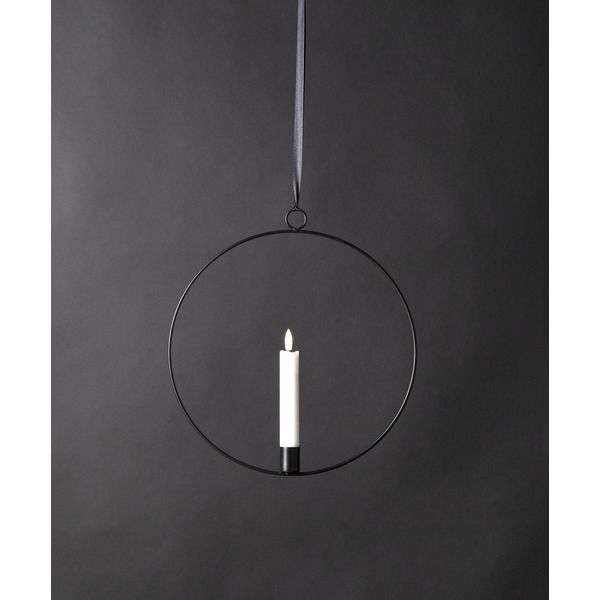 Indoor Decoration Flamme Ring - Indoor, Schwarz, 30cm Höhe, Timerfunktion