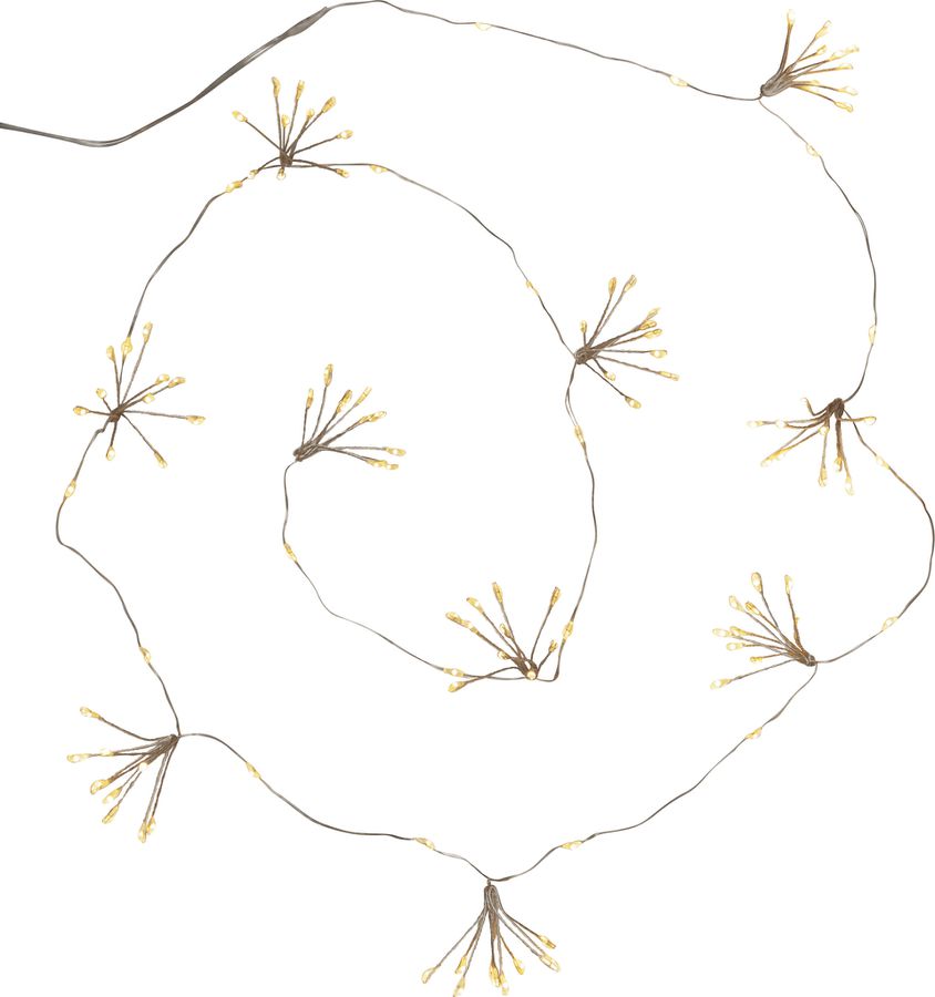 Lichterkette Dew Drop Flower - IP20, Warmweiss, Silber