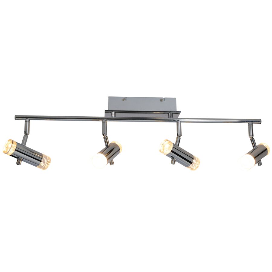 LED Deckenleuchte Garda (4er Spot) - 18W, 1300lm, 3000K, IP20, chrom, nicht dimmbar, L=660mm, B=80mm, H=185mm