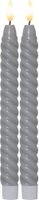 LED Dinner Kerze 2er Pack Flamme Swirl - Indoor, Grau, 25.00 cm Höhe,  Timerfunktion