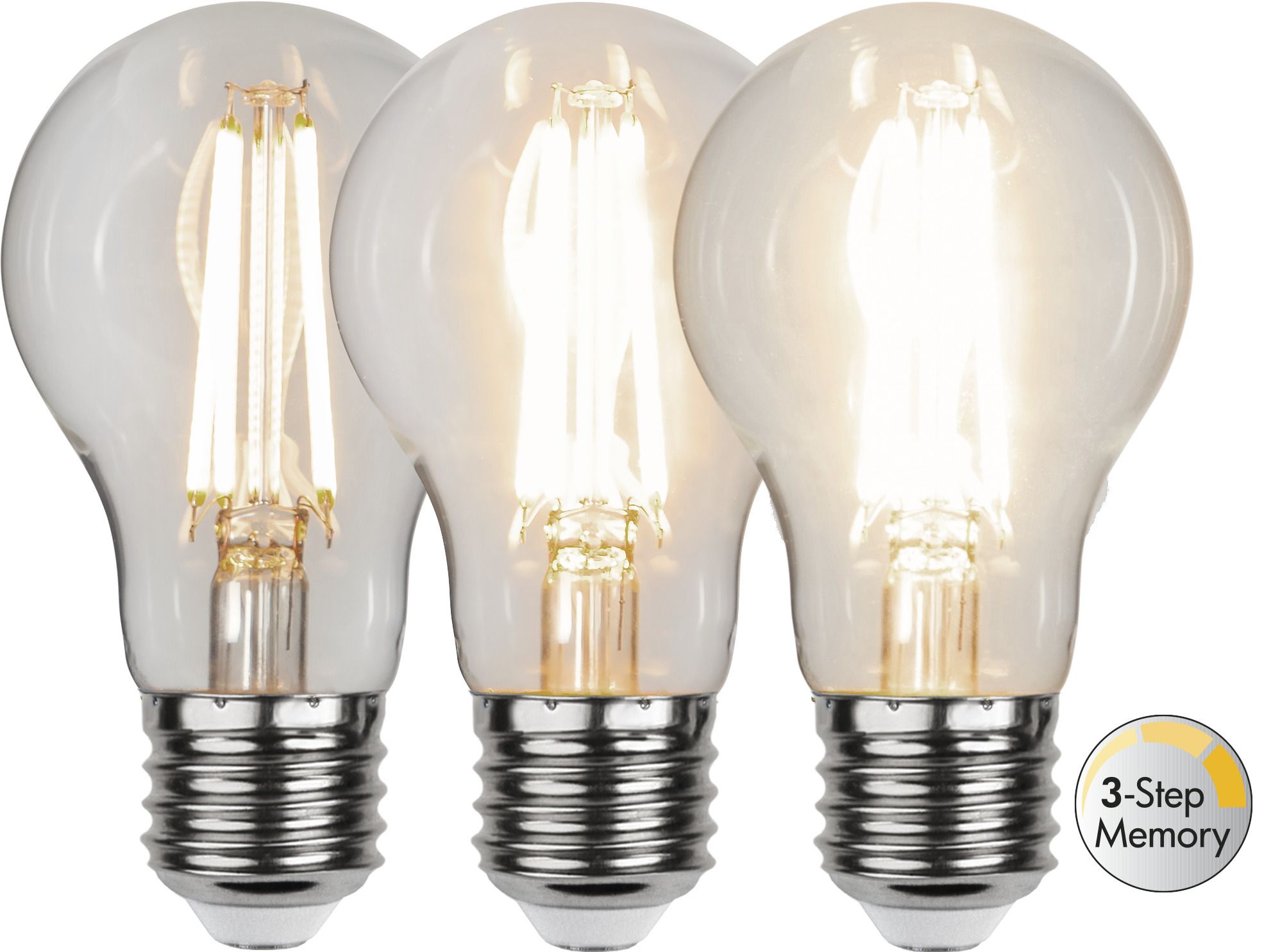 LED Leuchtmittel E27 A60 Clear 3-step memory - E27, 800lm, 3000K, 6.5W, 230V