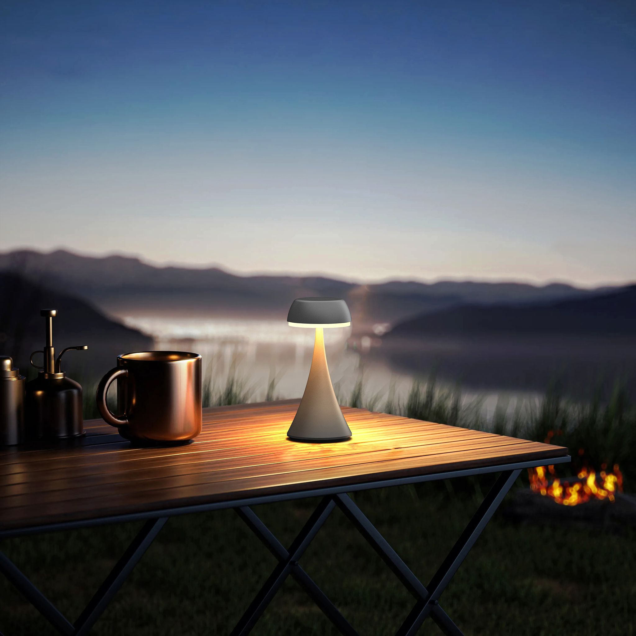 Akku Tischleuchte USB-C MiniGlow I - Warmweiss, IP54