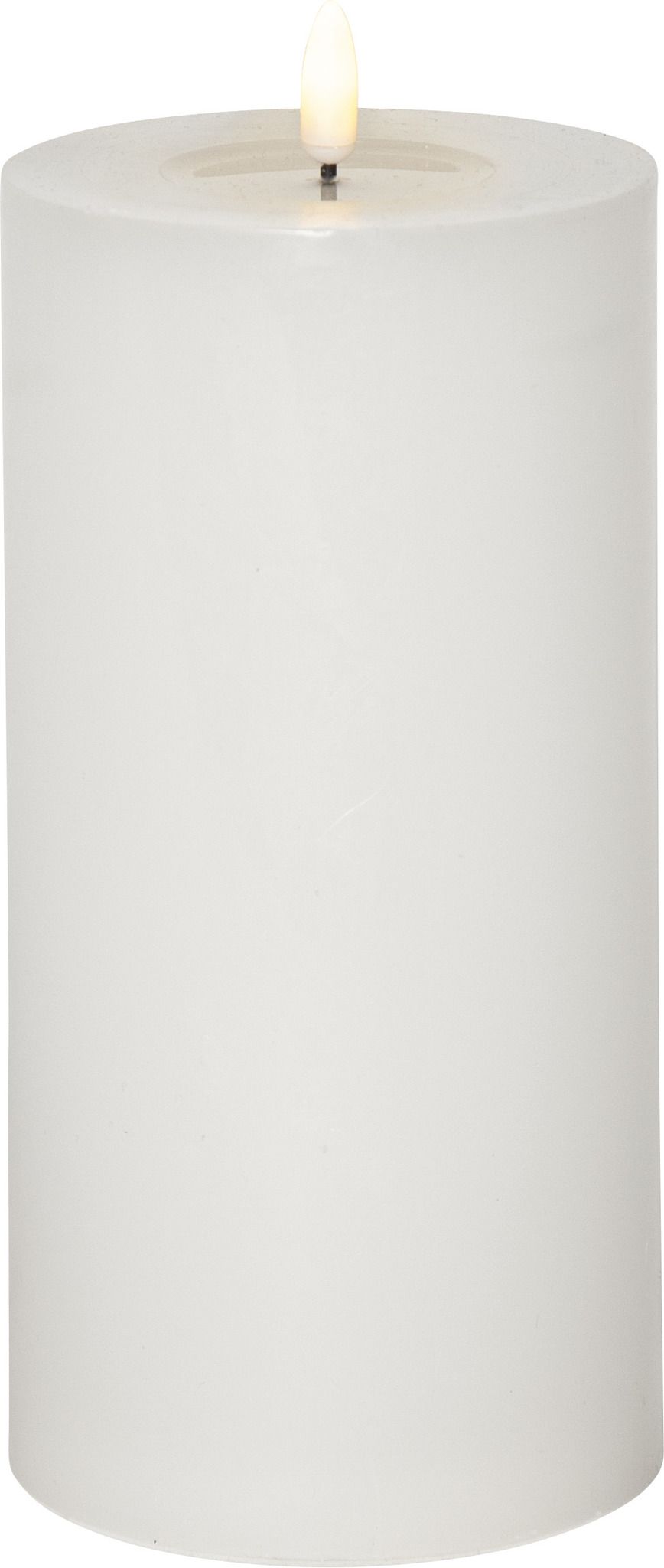 LED Pillar Kerze Flamme Flow Big - Indoor, Weiss, 22.50 cm Höhe, Timerfunktion