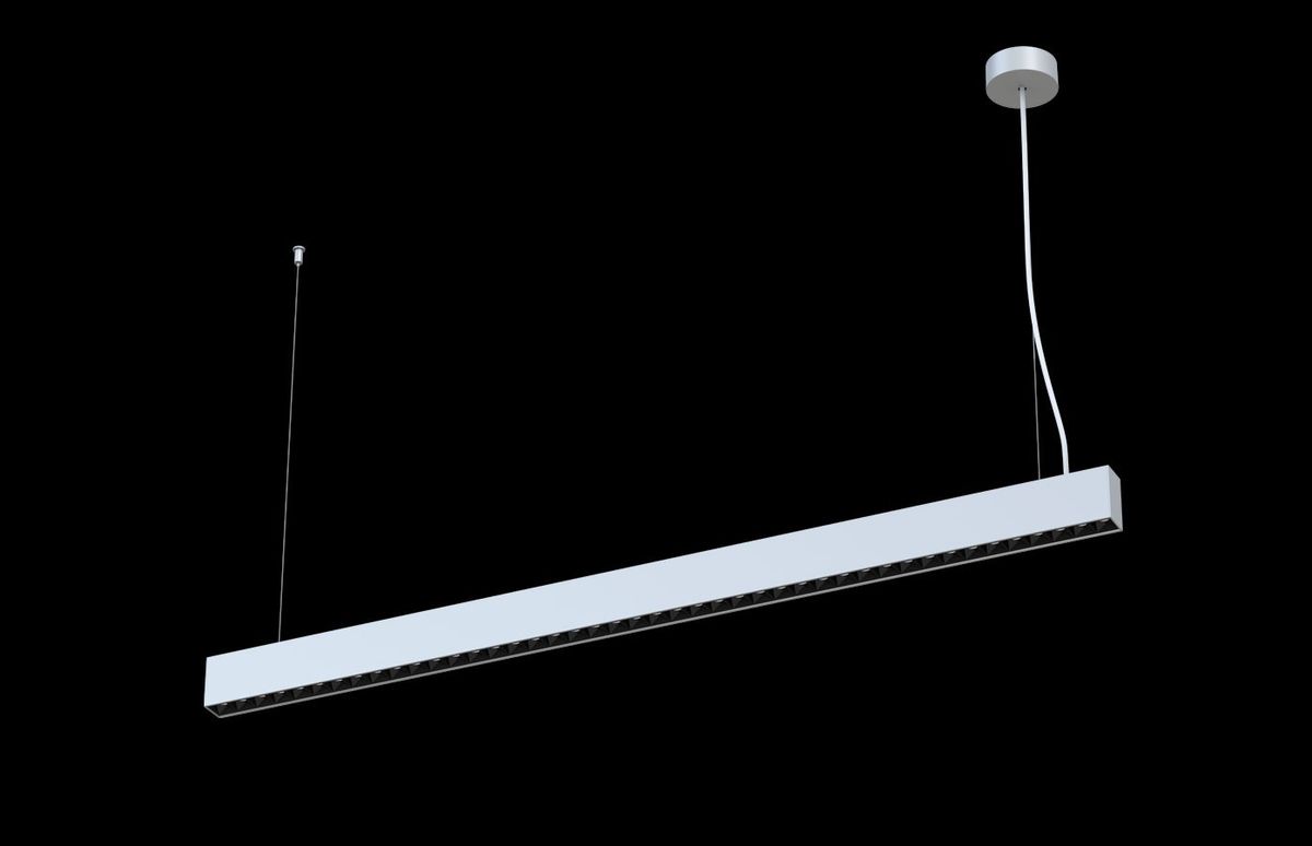 LED DALI-Pendelleuchte GLOS Up&Down (3000K) - 50W, 6250lm, 3000K, IP20, CRI83, 120°/45°, weiss-matt, DALI dim., L=1171mm, B=38mm, H=66mm,PL=1500mm