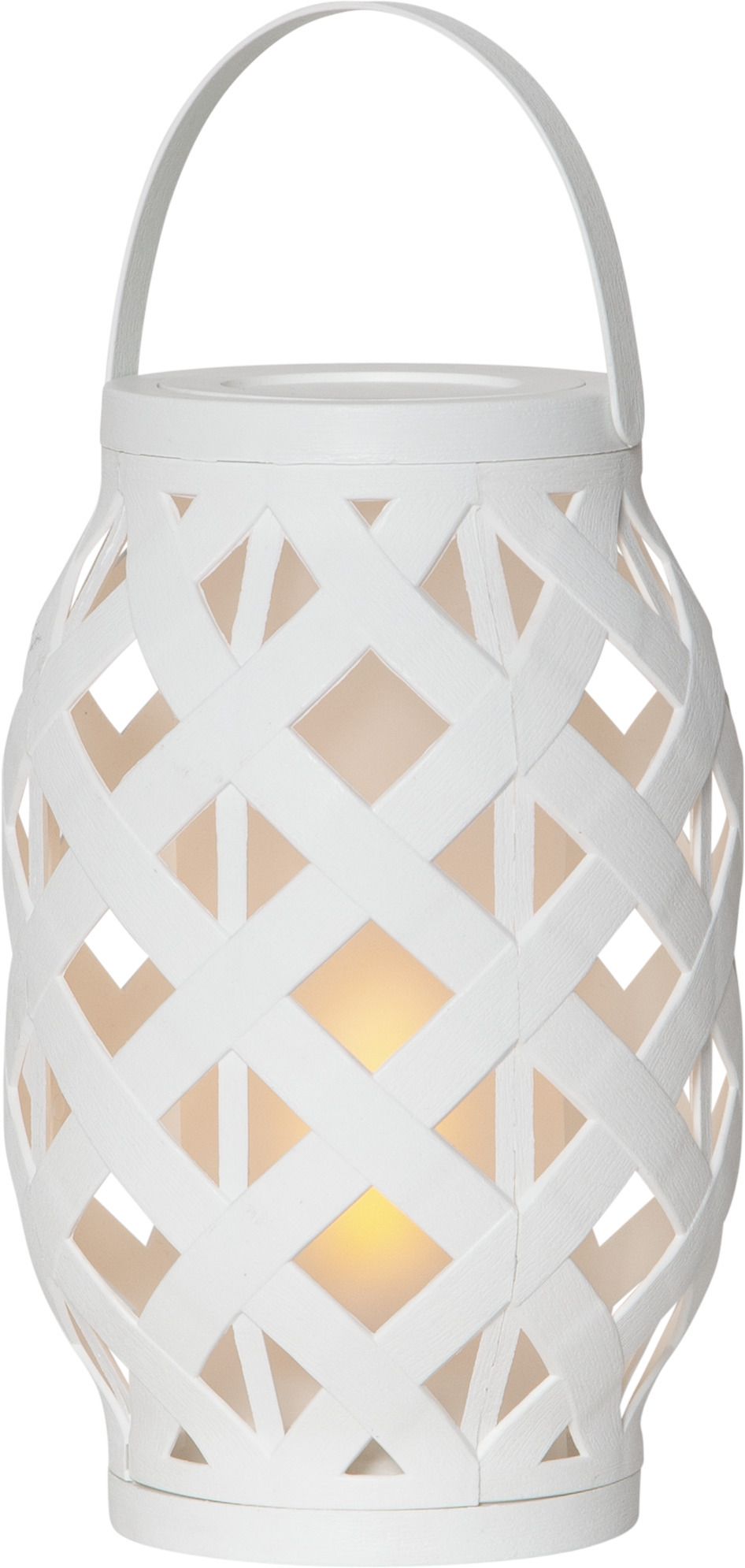 LED Laterne Flame - Outdoor, Weiss, 23cm Höhe, Timerfunktion