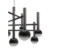 9er LED Pendelleuchte  SINGAPUR : 65cm schwarz - IP20, LED-Modul, Schwarz