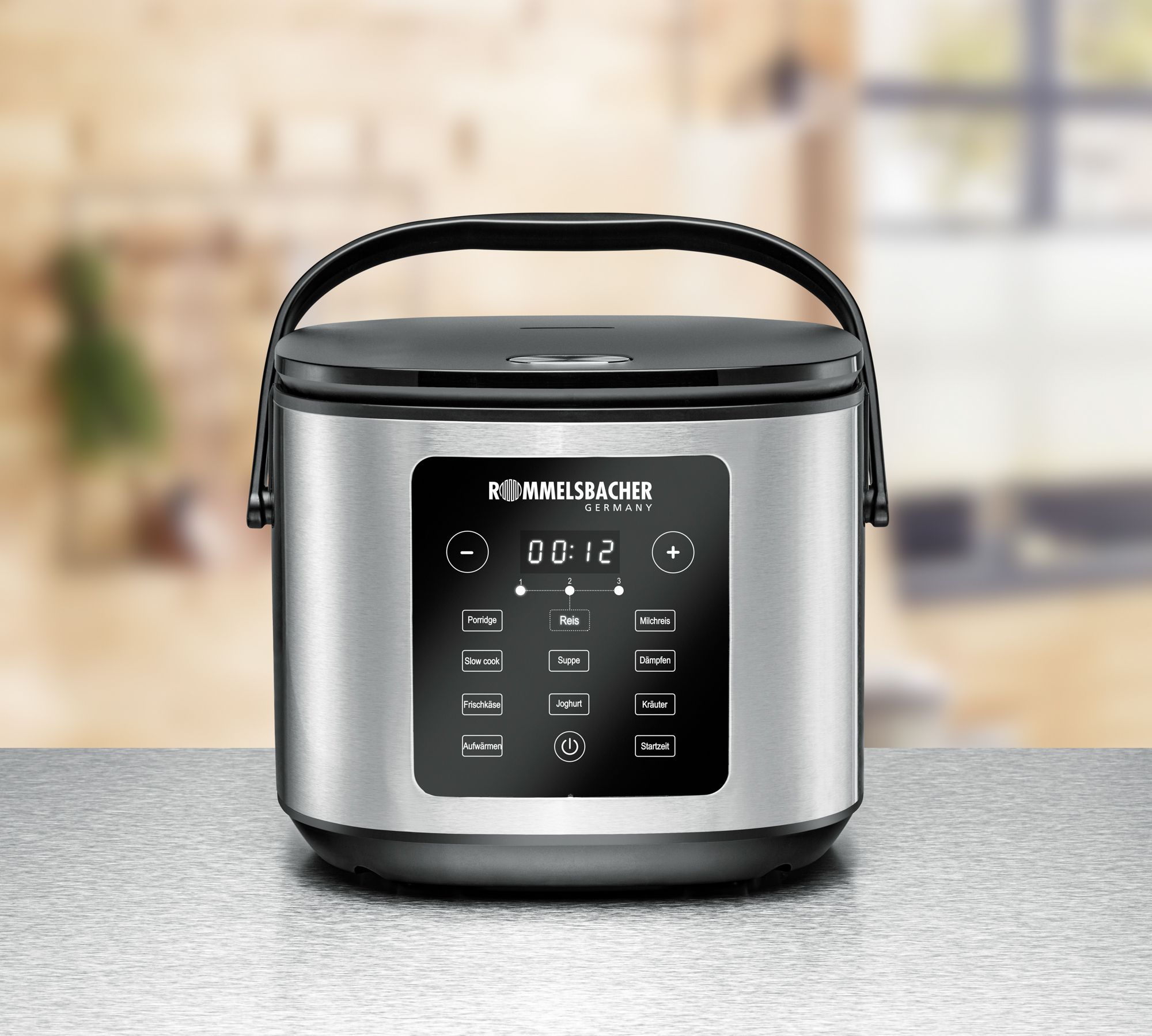 MULTI REISKOCHER MRK 950 - Multireiskocher, Edelstahl/schwarz, 860W