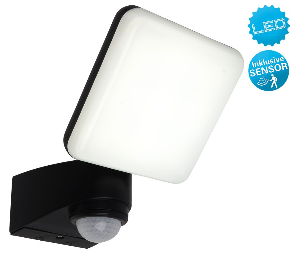 LED Aussenwandleuchte Jaro m. 360 Bewegungsmelder - IP54, kaltweiss, 10W