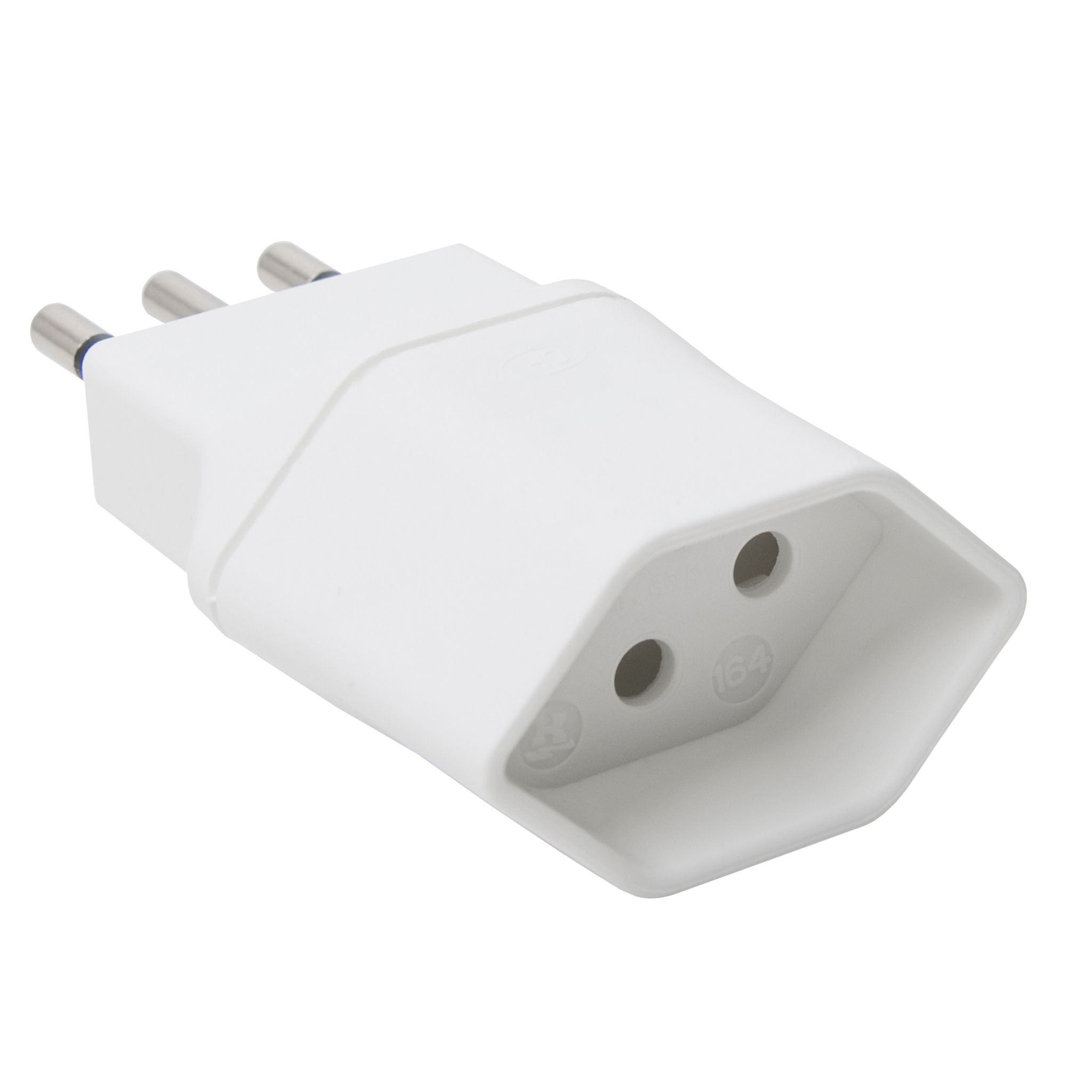 Reiseadapter CH-Italien - Schweiz T13 nach Italien,  weiss