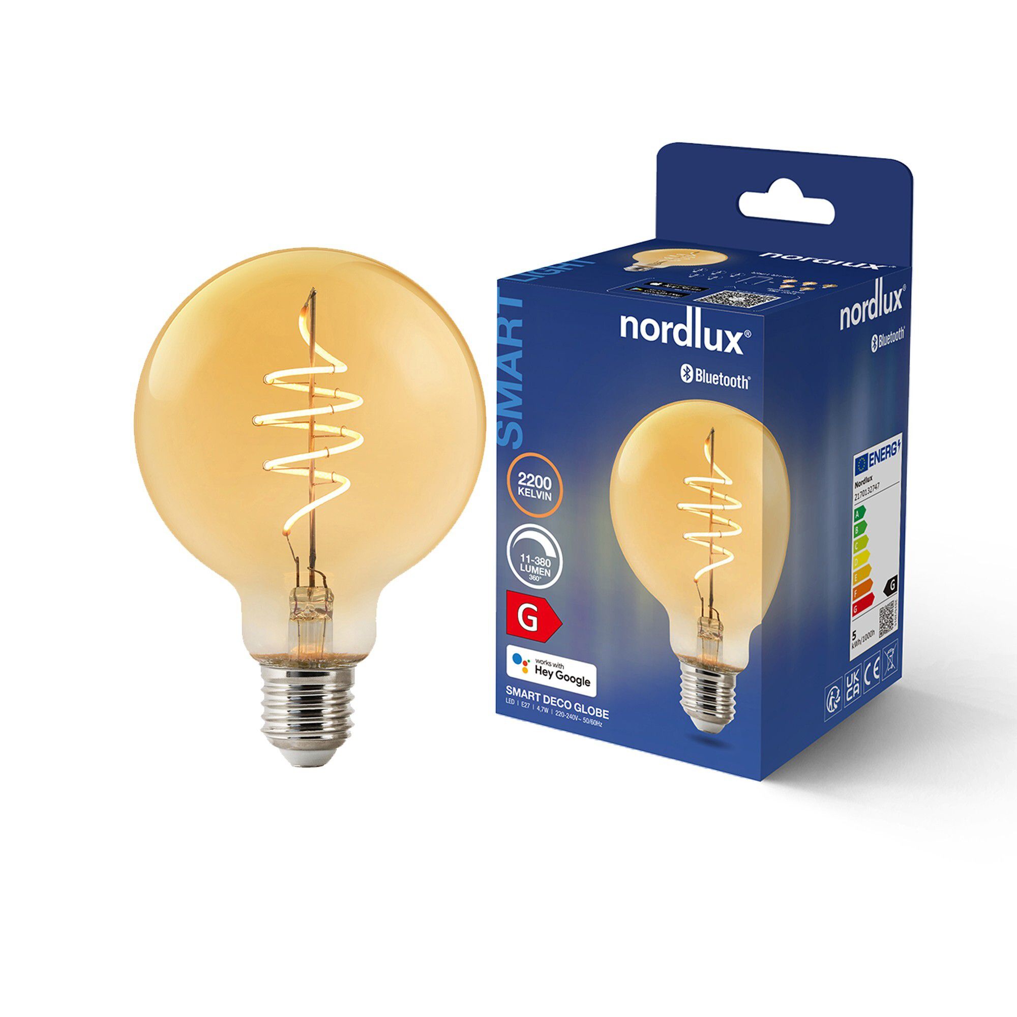 LED-Leuchtmittel Smart , Deco- E27, G95, Amber - 4.7W ,2200K, IP20