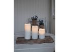 LED Pillar Kerze 3er Pack Paul - Outdoor, Weiss, 18cm Höhe, Timerfunktion
