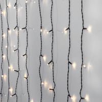 LED crispy white, Vorhang, 120 LEDs - Schwarz, 3000K, 130cm x 200cm