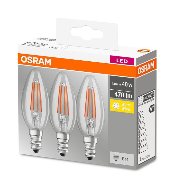 LED Leuchtmittel BASE CLASSIC B 40 CL 4 W/2700 K E14 - E14, 470lm, 2700K, 4W, 230V
