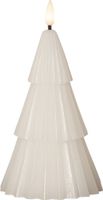 LED Pillar Kerze Flamme Grany - Indoor, Weiss, 18 cm höhe, Timerfunktion