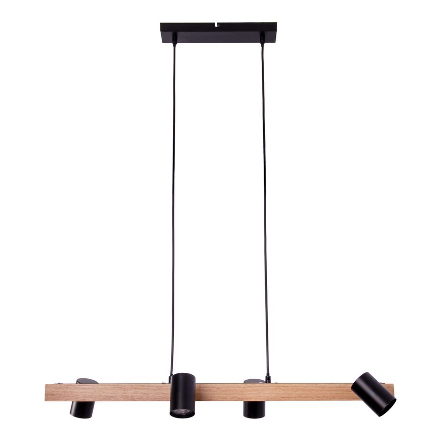 4er Pendelleuchte FRIDA schwarz L: 80 cm - GU10, IP20, 40W, 230V