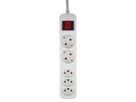 Steckdosenleiste CH/Schuko - 2x Schuko + 3xT13 Steckdosen, T12 Stecker, 1.5m Kabel, integrierter Leuchtschalter, weiss, mit Kinde