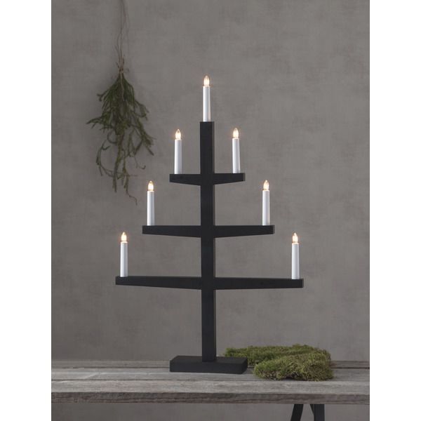 Kerzenleuchter Tripp - IP20, Schwarz, Warmweiss