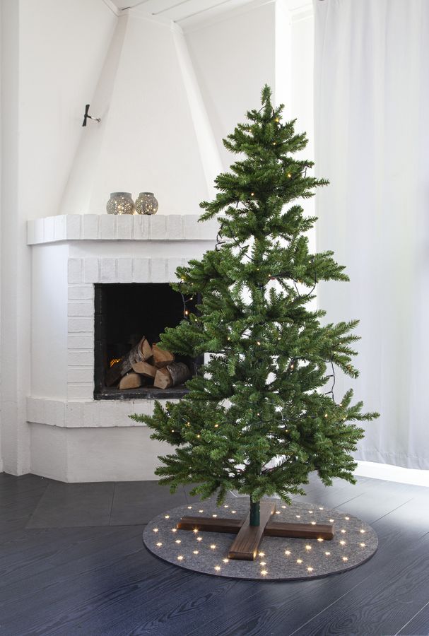 Künstlicher Weihnachtsbaum Matte Granne - Durchmesser 80 cm, 48 LED's