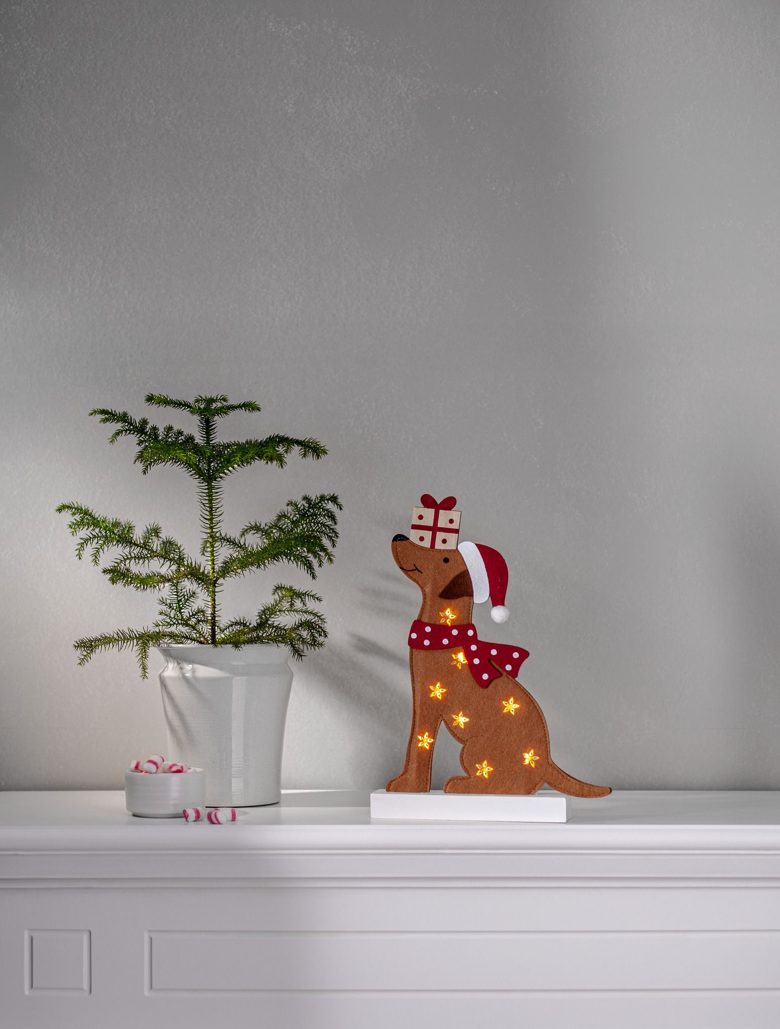 Indoor Dekoration Dogge - Indoor, Braun, 33.50cm Höhe