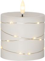 LED Pillar Kerze Flamme Dew - Indoor, Weiss, 10.00cm Höhe