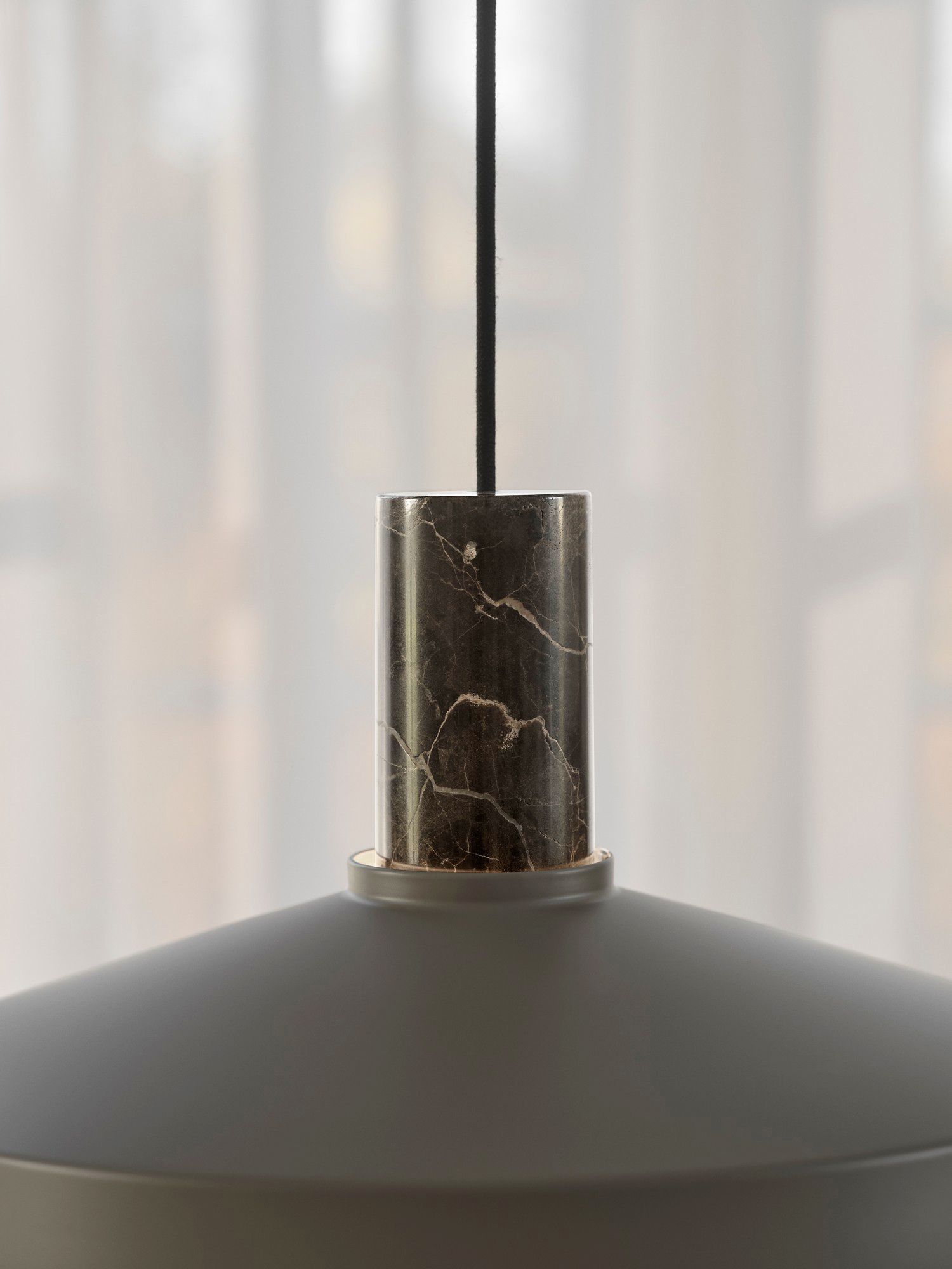 Pendelleuchte Elvas Marmor Hellbraun - 60W, E27, IP20