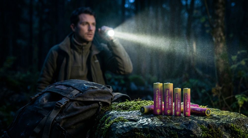 Pure Power Set 4× Mignon AA Akkus und Lademodul - Lithium-Ladegerät