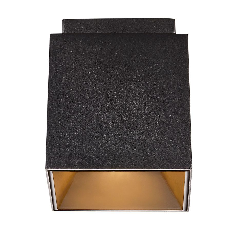 Anbauspot ETHAN - GU10 (exkl.), max. 1x10W (LED), IP20, schwarz-matt, dim. optional, L=105mm, B=105mm, H=120mm