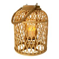 Dekoleuchte Korb natur - h: 29cm incl. Solar-LED-Kerze - IP44, warmweiss, 0.01W