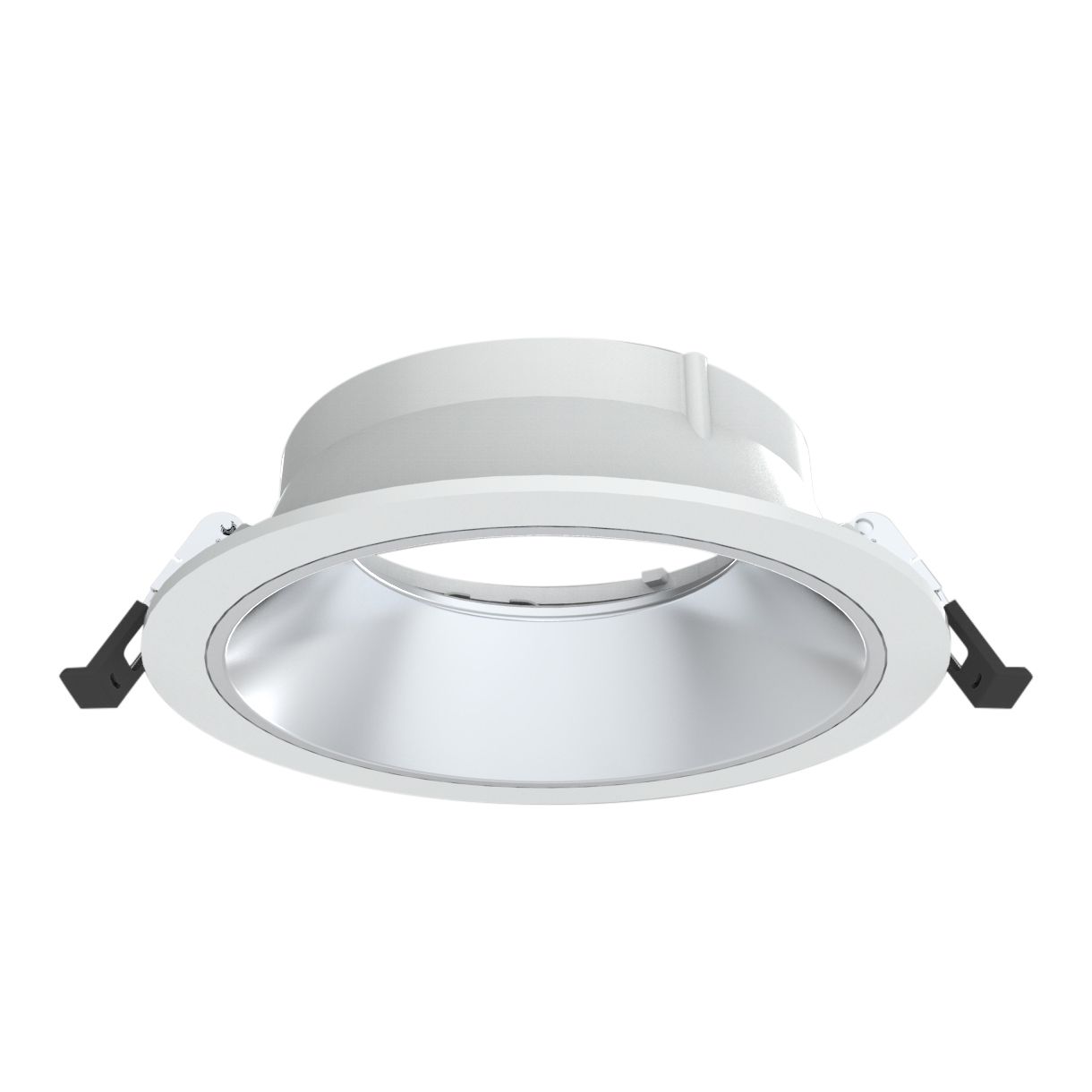 Cadre encastré pour downlight BL 150 - BL=145-155mm, H=42mm, D=165mm, weiss mit silb. Reflektor