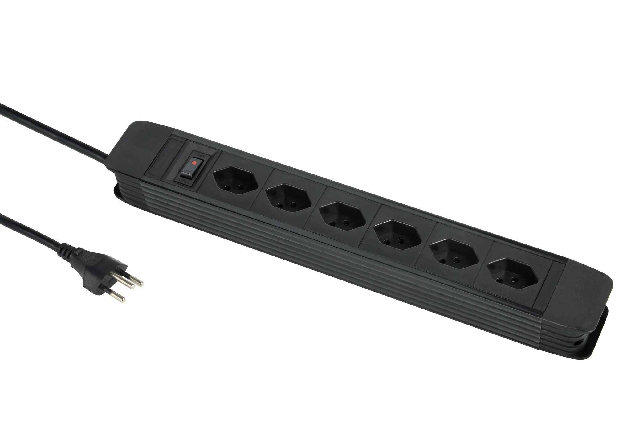 PRINCIPIO 6xH - 6x T13 horizontal, 5.0m Kabellänge, Schalter, schwarz