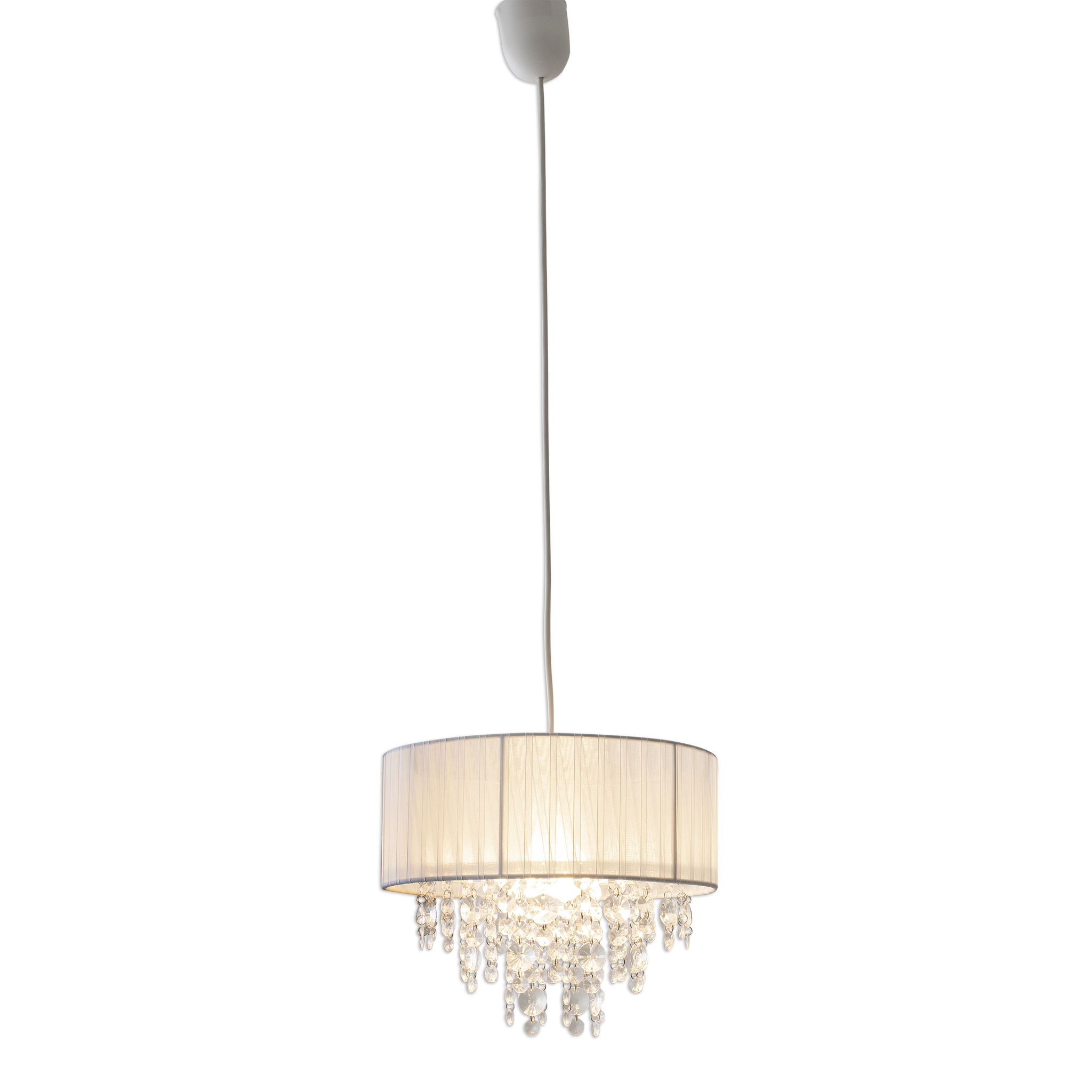 Deko-Pendelleuchte Kristallo weiß - E27, 40W, IP20