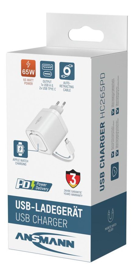 Home Charger HC265PD mit Kabel und Apple Watch Lader - 35W