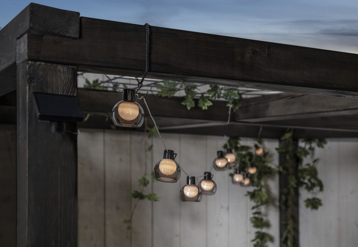 Solar Lichterkette Smoky - Transparent, Lichtfarbe Warmweiss