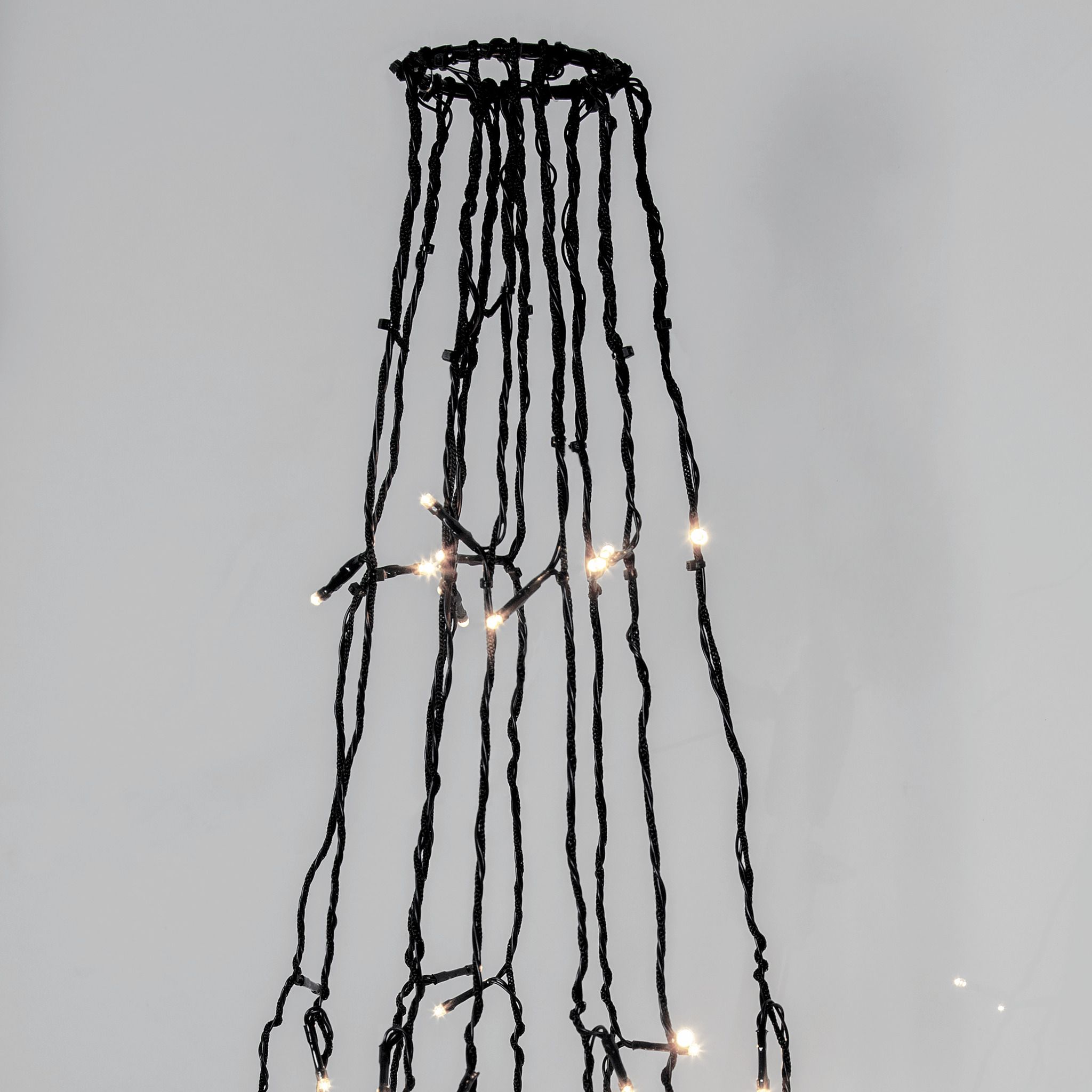 LED crispy white, Flagpole, 360 LEDs - Schwarz, 3000K, 10 strings à 1000cm