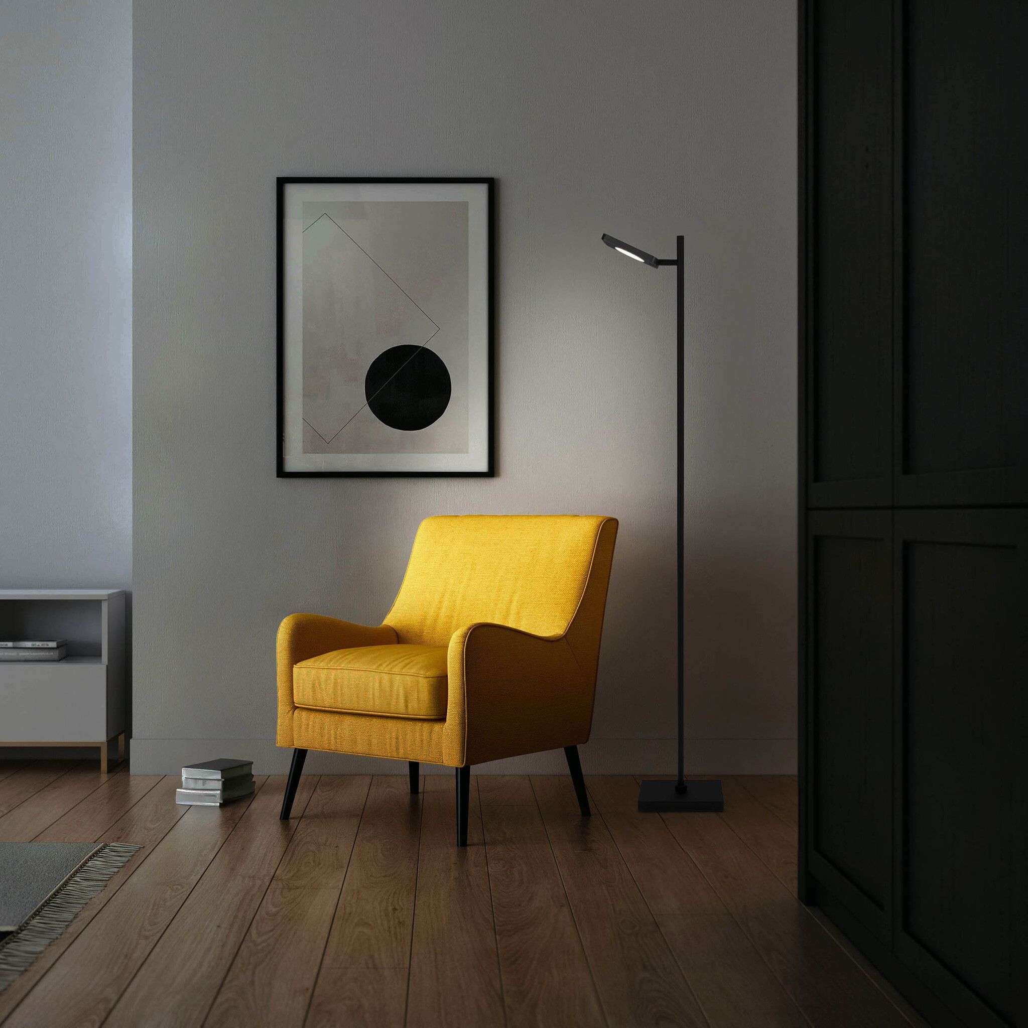 LED Akku- Stehleuchte LUPA H:135cm schwarz - 3000K, 500lm, 5W, IP20