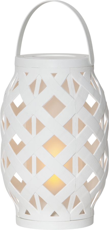LED Laterne Flame - Outdoor, Weiss, 23cm Höhe, Timerfunktion
