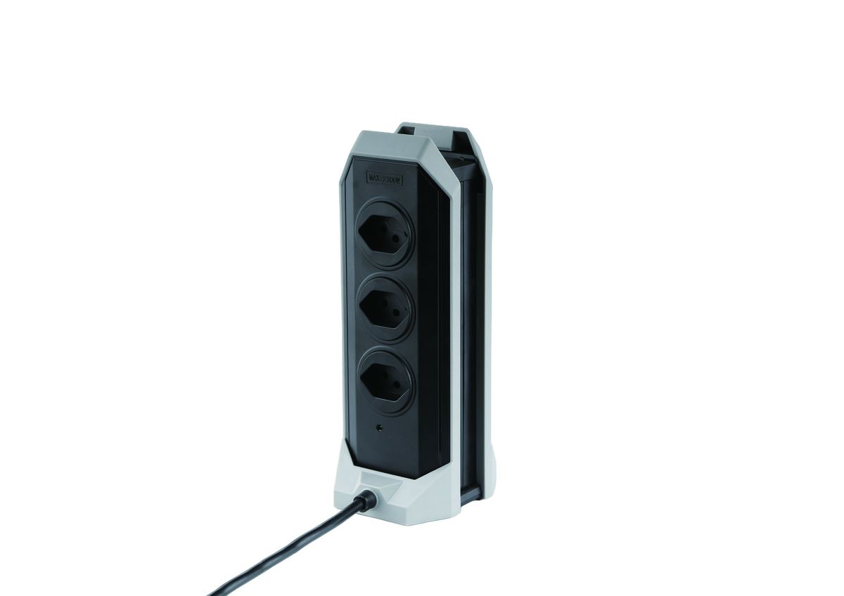 Power Tower - 4xT13 horizontal, 2.0m Kabellänge, 1xUSB-A, 2xUSB-C