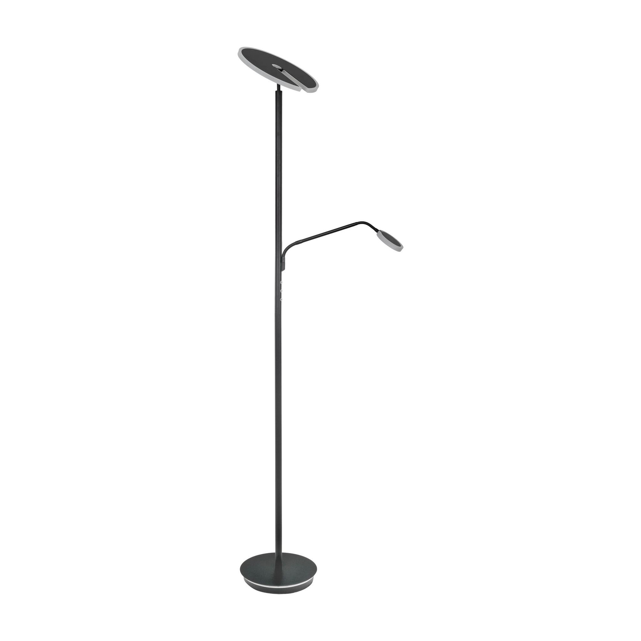 LED-CCT Stehleuchte  SAMIRO  inkl. Lesearm H: 180cm schwarz - IP20, LED-Modul, Schwarz