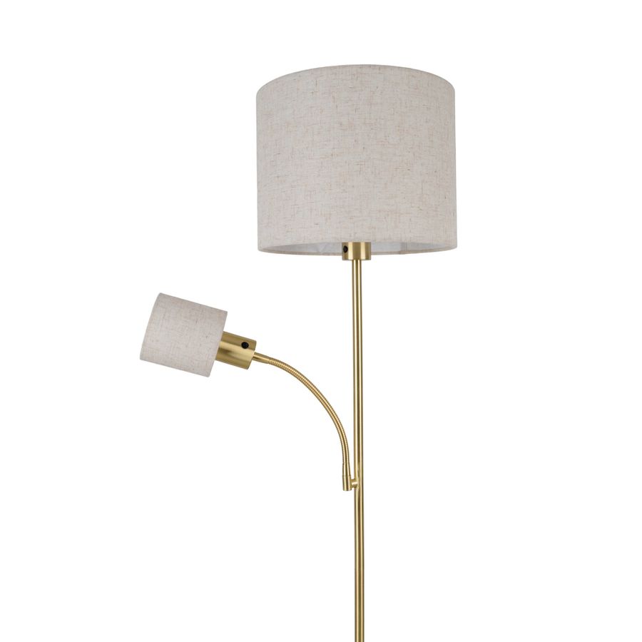 Stehleuchte  FILOMENA  H: 165cm beige - IP20, E27, Messingmatt