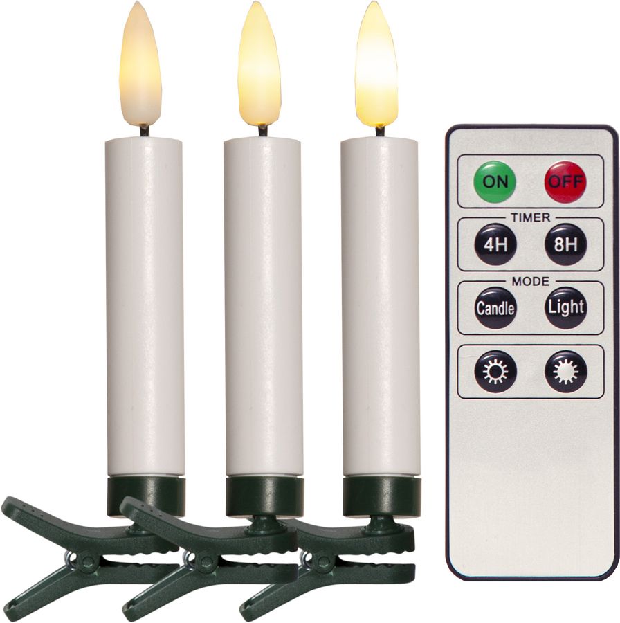 Baumkerzen Flamme - IP20, Warmweiss, Weiss